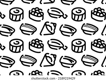 Sushi pattern background for graphic design.A-size horizontal.