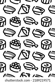 Fondo de patrón de sushi para diseño gráfico.