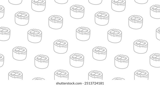 sushi pattern background. Japanese food seamless pattern background. sushi seamless pattern background. doodle sushi pattern background.