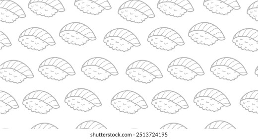 sushi pattern background. Japanese food seamless pattern background. sushi seamless pattern background. doodle sushi pattern background.
