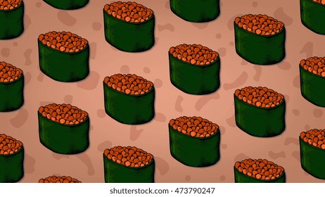 Sushi pattern. Japanese food vector Illustration.
