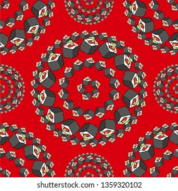 Sushi pattern ornament.  Hand drawn vector background. Sketchy style illustration for wallpaper, menu, postcard, flyer, cafe.