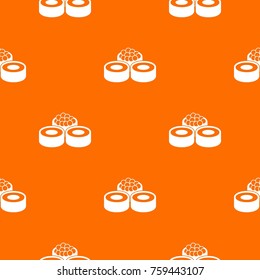 Sushi pattern repeat seamless in orange color for any design. Vector geometric illustration