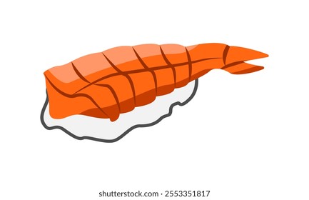 Sushi perfection nigiri com arroz wasabi e ilustração de vetor de peixe