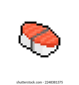 Sushi pixel art isolated. rolls 8 bit Traditional Japanese food. pixelated Vector illustration
