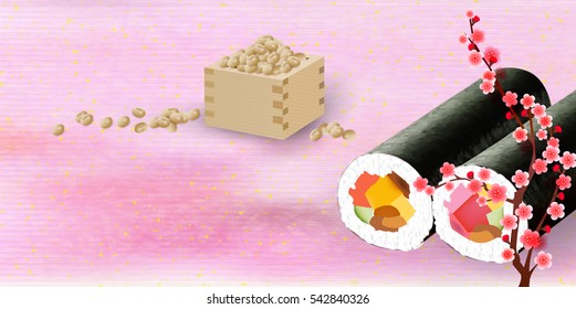 Sushi plum February background