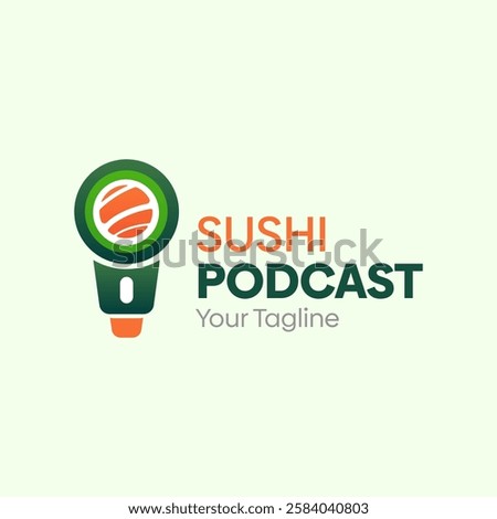 Sushi Podcast Logo Design Template. Good for Business, Agency, Community and Organization