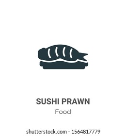 Sushi prawn vector icon on white background. Flat vector sushi prawn icon symbol sign from modern food collection for mobile concept and web apps design.