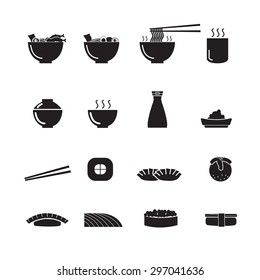 Sushi, Ramen, Japanese food vector, icon set