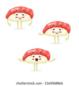 sushi with red fish vector illustration