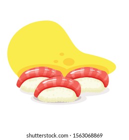 sushi with red fish vector illustration