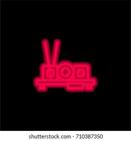 Sushi red glowing neon ui ux icon. Glowing sign logo vector