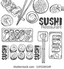 Sushi restaurant icons