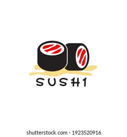 Sushi restaurant logo design vector template