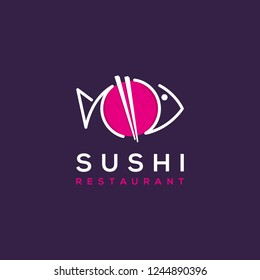 Sushi restaurant logo vector ilustration
