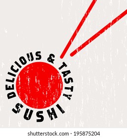 sushi restaurant menu template, free copy space, vector