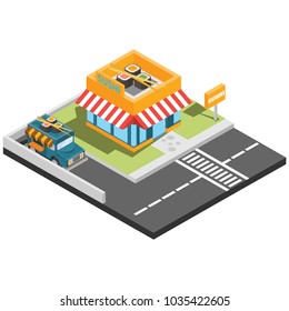 sushi restaurant, vector illustration