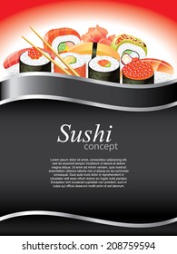 Sushi restaurant vertical background
