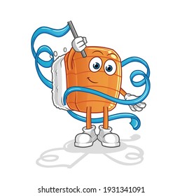 sushi Rhythmic Gymnastics mascot. cartoon vector