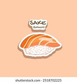 Sushi rice salmon fish vector