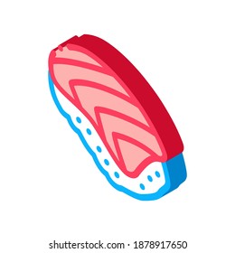 sushi roll asian traditional food icon vector. isometric sushi roll asian traditional food sign. color isolated symbol illustration
