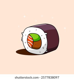 Sushi roll cartoon design vector illustration