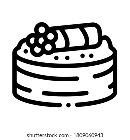 sushi roll with caviar icon vector. sushi roll with caviar sign. isolated contour symbol illustration