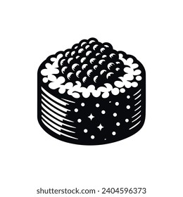sushi roll with caviar vector logo, illustration