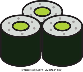 Sushi roll  color line icon, perfect use for website, design, pattern, etc.
