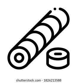 vector de icono de cocina de rollo de sushi. cartel de cocina de sushi roll. ilustración de símbolo de contorno aislado