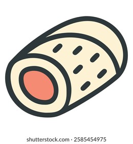 Sushi roll with cream cheese filling isolated