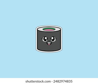 Sushi Roll cute icon vector design
