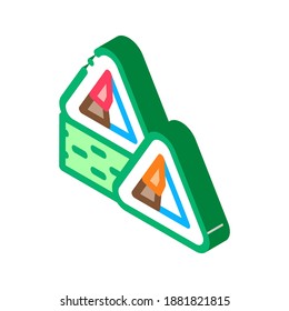 el sushi roll delicioso vector de ícono de plato. el sushi isométrico rollo delicioso signo de plato. ilustración de símbolo aislado de color