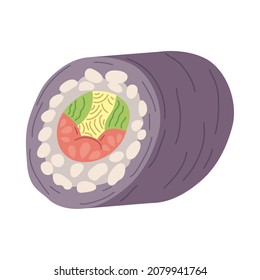 sushi roll design over white