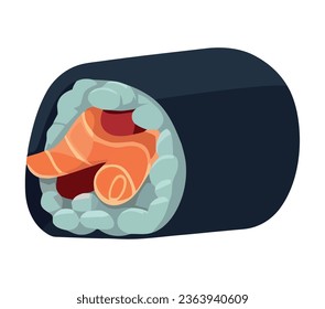 sushi roll design over white