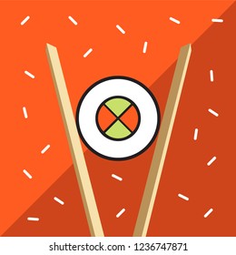 Sushi roll design vector