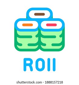 sushi roll dish icon vector. sushi roll dish sign. color symbol illustration