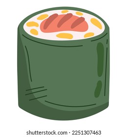sushi roll fish icon isolated