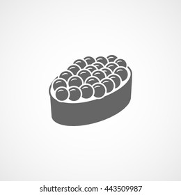 Sushi Roll Flat Icon On White Background