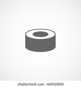 Sushi Roll Flat Icon On White Background