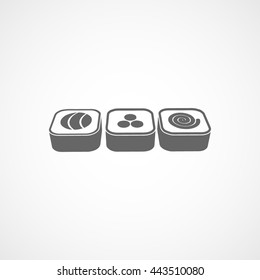 Sushi Roll Flat Icon On White Background