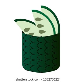 sushi roll flat illustration on white