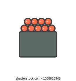 Sushi roll flat line colored icon.