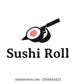 sushi roll flat minimalist logo design