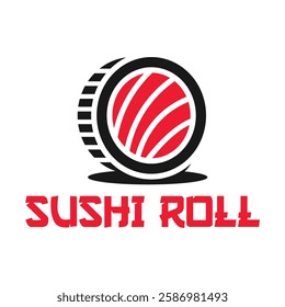 sushi roll flat minimalist logo design