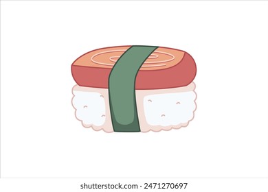 Sushi Roll Flat Sticker Design