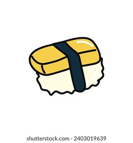Sushi roll of food colorful set. An enticing artwork pays homage to the ocean's treasures, with sushi roll as the stars of this colorful sea-themed design. Vector illustration.