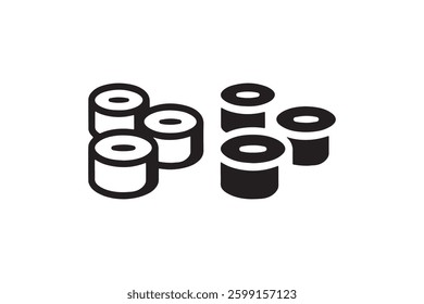 Sushi roll food icon set Vector