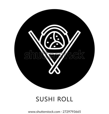 Sushi Roll Icon Button, Mini Illustration Relate To Food, Gastronomy. Use For Modern Concept, Ui, Ux Web And App Development.