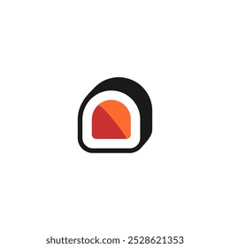 Icono de rollo de sushi. Ilustración vectorial de color sobre un fondo blanco.